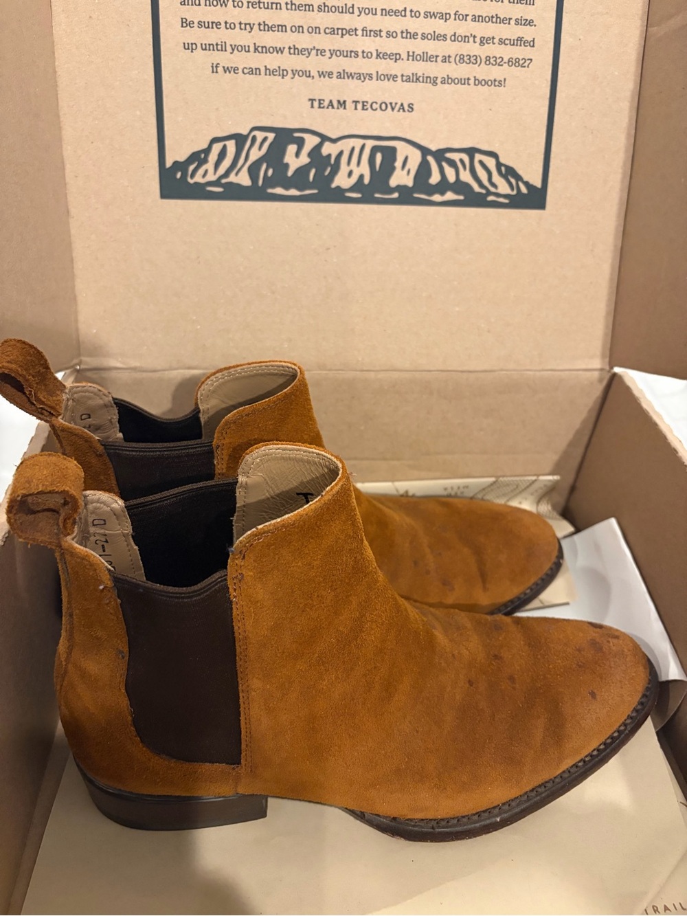 Tecovas Men's Chukka Boots in Rust Suede with Dark Elastic Panels